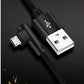 SYSTEM-S USB 2.0 cable 25cm Micro B plug to 2.0 A plug angle braided in black