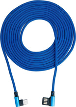 Lade das Bild in den Galerie-Viewer, USB 3.1 Kabel 3 m Typ C Stecker zu 2.0 A Stecker Winkel Adapter geflochten Blau
