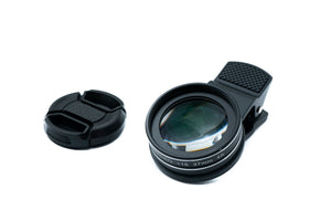 SYSTEM-S Makro Linse 15x Zoom Close Up Filter Kit mit Clip Beutel in Schwarz
