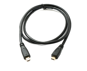 SYSTEM-S HDMI 1.4 Kabel 100 cm Micro Stecker zu Stecker 4K UHD 30 Hz 2K 60 Hz Adapter