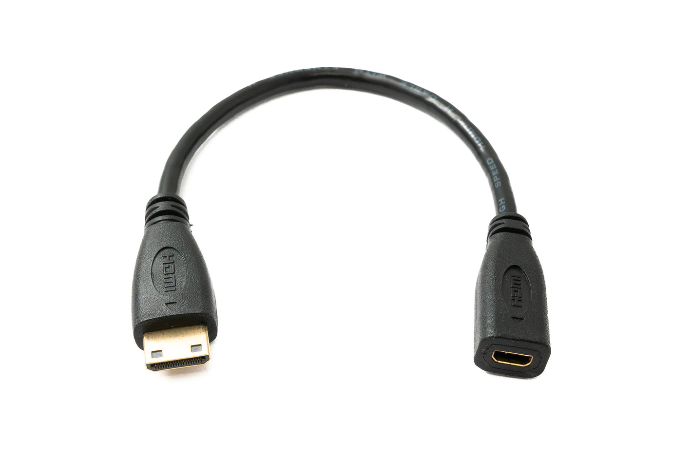 SYSTEM-S HDMI 1.4 Kabel 15 cm Mini Stecker zu Micro Buchse 4K UHD 30 Hz 2K 60 Hz