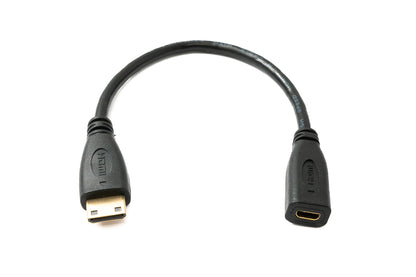 SYSTEM-S HDMI 1.4 Kabel 15 cm Mini Stecker zu Micro Buchse 4K UHD 30 Hz 2K 60 Hz Adapter