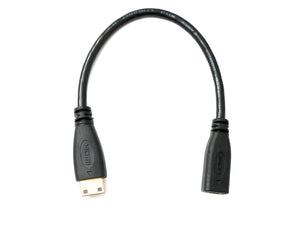 SYSTEM-S Câble HDMI 1.4 15 cm Adaptateur Mini Mâle vers Micro Femelle 4K UHD 30 Hz 2K 60 Hz