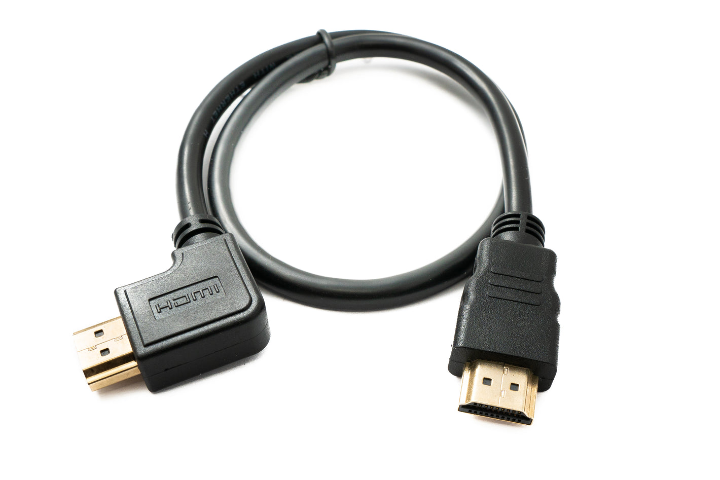 SYSTEM-S HDMI 1.4 Kabel 50 cm Standard Stecker zu Stecker Winkel 4K UHD 30 Hz 2K 60 Hz