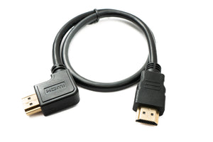 SYSTEM-S HDMI 1.4 cable 50 cm standard plug to plug angle 4K UHD 30 Hz 2K 60 Hz adapter