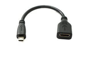 SYSTEM-S HDMI 1.4 cable 15 cm mini socket to micro plug 4K UHD 30 Hz 2K 60 Hz adapter