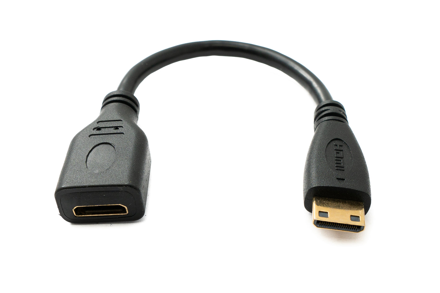 SYSTEM-S HDMI 1.4 Kabel 15 cm Mini Stecker zu Buchse 4K UHD 30 Hz 2K 60 Hz