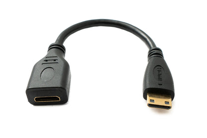 SYSTEM-S HDMI 1.4 Kabel 15 cm Mini Stecker zu Buchse 4K UHD 30 Hz 2K 60 Hz Adapter