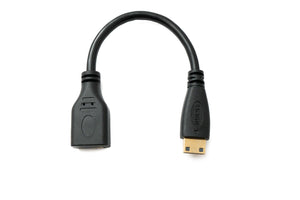 SYSTEM-S HDMI 1.4 cable 15 cm mini plug to socket 4K UHD 30 Hz 2K 60 Hz adapter