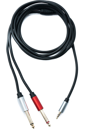 SYSTEM-S Y Audio Kabel 2 m Stereo TRS 3,5 mm Stecker zu 2x 6.35 mm Klinke TS Stecker