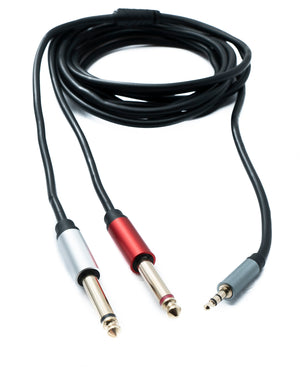 SYSTEM-S Y Audio Kabel 3 m Stereo TRS 3,5 mm Stecker zu 2x 6.35 mm Klinke TS Stecker