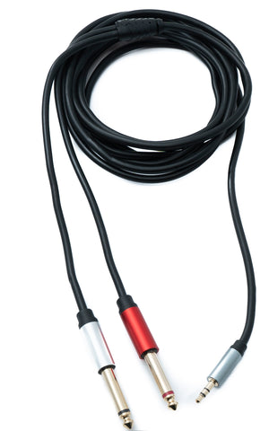 SYSTEM-S Y Audio Kabel 3 m Stereo TRS 3,5 mm Stecker zu 2x 6.35 mm Klinke TS Stecker