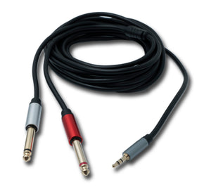 SYSTEM-S Y Audio Kabel 5 m Stereo TRS 3,5 mm Stecker zu 2x 6.35 mm Klinke TS Stecker Adapter