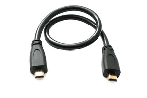 SYSTEM-S HDMI 1.4 Kabel 30 cm Micro Stecker zu Stecker 4K UHD 30 Hz 2K 60 Hz Adapter