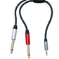 SYSTEM-S Y Audio Kabel 30 cm Stereo TRS 3,5 mm Stecker zu 2x 6.35 mm Klinke TS Stecker Adapter