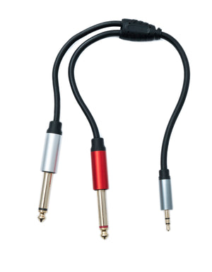 SYSTEM-S Y Audio Kabel 30 cm Stereo TRS 3,5 mm Stecker zu 2x 6.35 mm Klinke TS Stecker