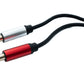 SYSTEM-S Y Audio Kabel 30 cm Stereo TRS 3,5 mm Stecker zu 2x 6.35 mm Klinke TS Stecker Adapter