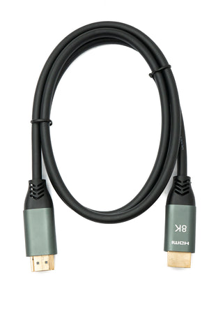 SYSTEM-S HDMI 2.1 cable 100 cm 8K Ultra HD standard plug to plug UHD adapter in black