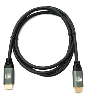 SYSTEM-S HDMI 2.1 Kabel 150 cm 8K Ultra HD Standard Stecker zu Stecker UHD Adapter in Schwarz