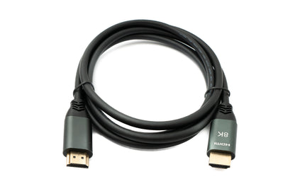 SYSTEM-S HDMI 2.1 Kabel 2 m 8K Ultra HD Standard Stecker zu Stecker UHD Adapter in Schwarz