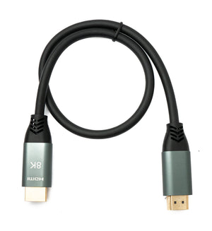 SYSTEM-S HDMI 2.1 Kabel 50 cm 8K Ultra HD Standard Stecker zu Stecker UHD Adapter in Schwarz SY