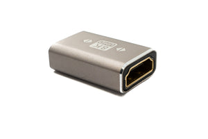 SYSTEM-S HDMI 2.1 adapter female to female gold-plated 8K 30 Hz 4K 144 Hz cable in grey