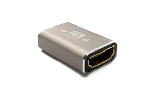 SYSTEM-S HDMI 2.1 adapter female to female gold-plated 8K 30 Hz 4K 144 Hz cable in grey