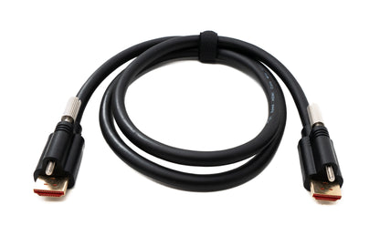 SYSTEM-S HDMI 2.0 Kabel 100 cm Typ A Stecker zu Stecker Adapter anschraubbar (Panel Mount (eine Schraube))