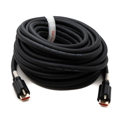 SYSTEM-S HDMI 2.0 Kabel 10 m Typ A Stecker zu Stecker Panel Adapter anschraubbar in Schwarz