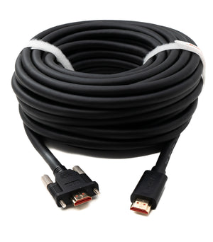 SYSTEM-S HDMI 2.0 Kabel 15 m Typ A Stecker zu Stecker Adapter Panel anschraubbar in Schwarz