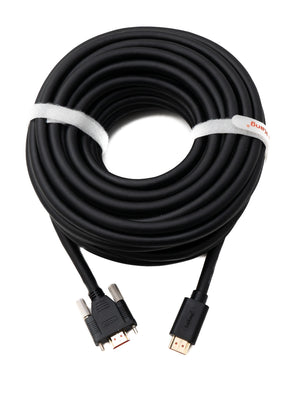 SYSTEM-S HDMI 2.0 Kabel 15 m Typ A Stecker zu Stecker Adapter Panel anschraubbar in Schwarz