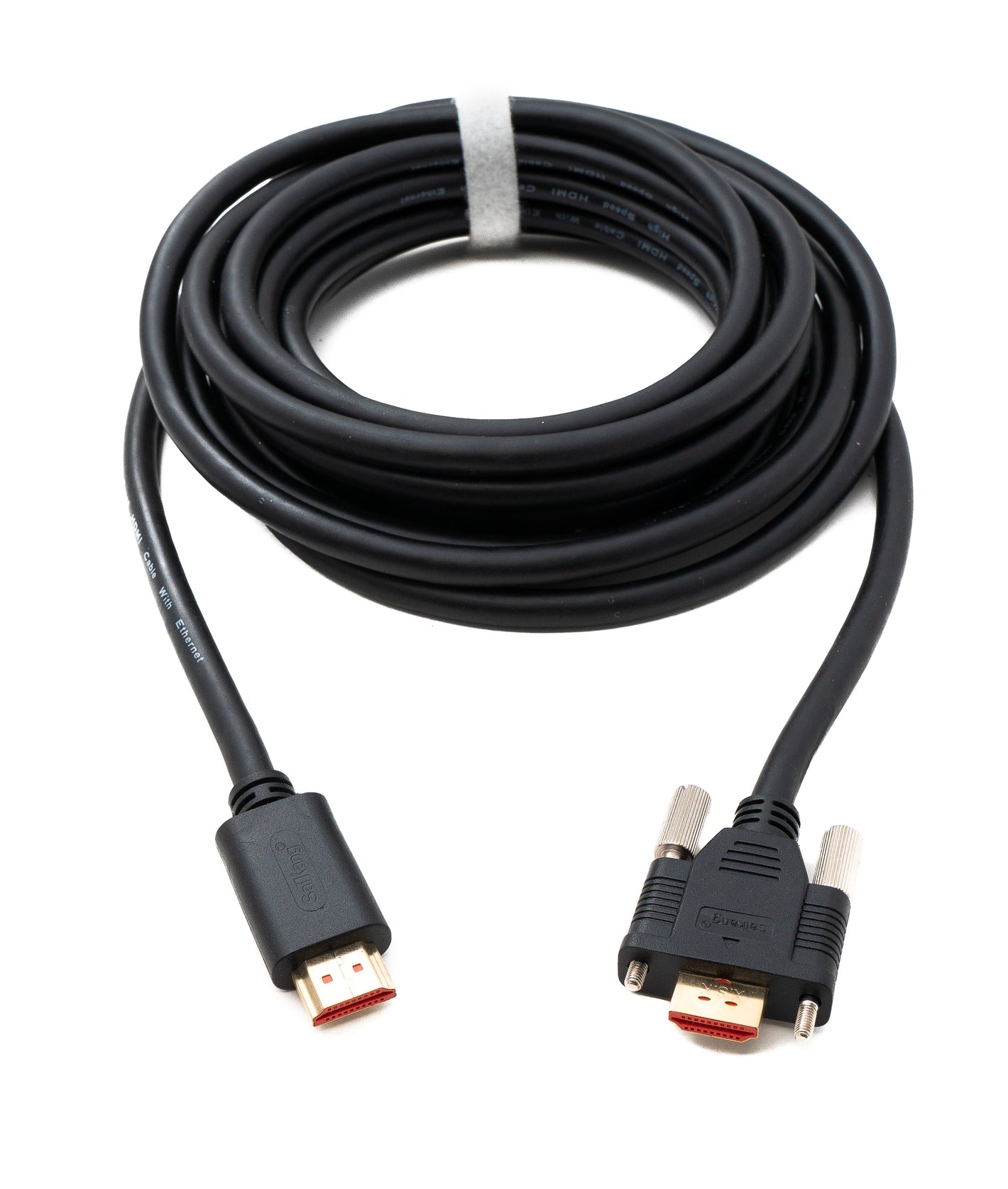 SYSTEM-S HDMI 2.0 Kabel 5 m Typ A Stecker zu Stecker anschraubbar in Schwarz