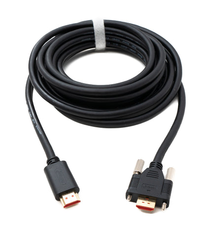 SYSTEM-S HDMI 2.0 cable 5 m type A male to male adapter screwable in black