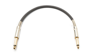 SYSTEM-S Audio Kabel 30 cm 6.35 mm Klinke Stecker zu Stecker Nylon geflochten Knickschutz AUX Adapter