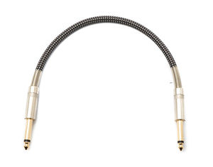 SYSTEM-S Audio Kabel 30 cm 6.35 mm Klinke Stecker zu Stecker Nylon geflochten Knickschutz AUX Adapter