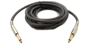 SYSTEM-S Audio Kabel 3 m 6.35 mm Klinke Stecker zu Stecker Nylon geflochten Knickschutz AUX Adapter