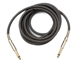 SYSTEM-S Audio Kabel 3 m 6.35 mm Klinke Stecker zu Stecker Nylon geflochten Knickschutz AUX Adapter