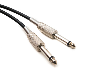 SYSTEM-S Audio Kabel 5 m 6.35 mm Klinke Stecker zu Stecker Spirale Feder Adapter Schwarz