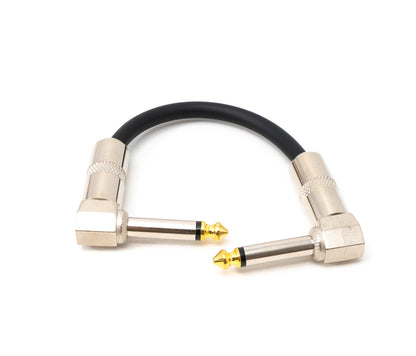 SYSTEM-S Audio Kabel 15 cm 6.35 mm Klinke Stecker zu Stecker Winkel AUX Adapter Schwarz