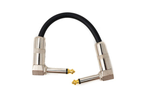 Cable de audio de 15 cm con conector jack de 6,35 mm a conector en ángulo, adaptador AUX negro