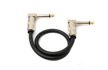 SYSTEM-S Audio Kabel 30 cm 6.35 mm Klinke Stecker zu Stecker Winkel AUX Adapter Schwarz