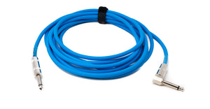 SYSTEM-S Audio Kabel 450 cm 6.35 mm Klinke Stecker zu Stecker Winkel AUX Adapter Blau