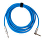 SYSTEM-S Audio Kabel 450 cm 6.35 mm Klinke Stecker zu Stecker Winkel AUX Adapter Blau