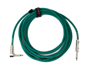 Cable de audio 450 cm conector jack de 6,35 mm a conector adaptador AUX en ángulo en color verde