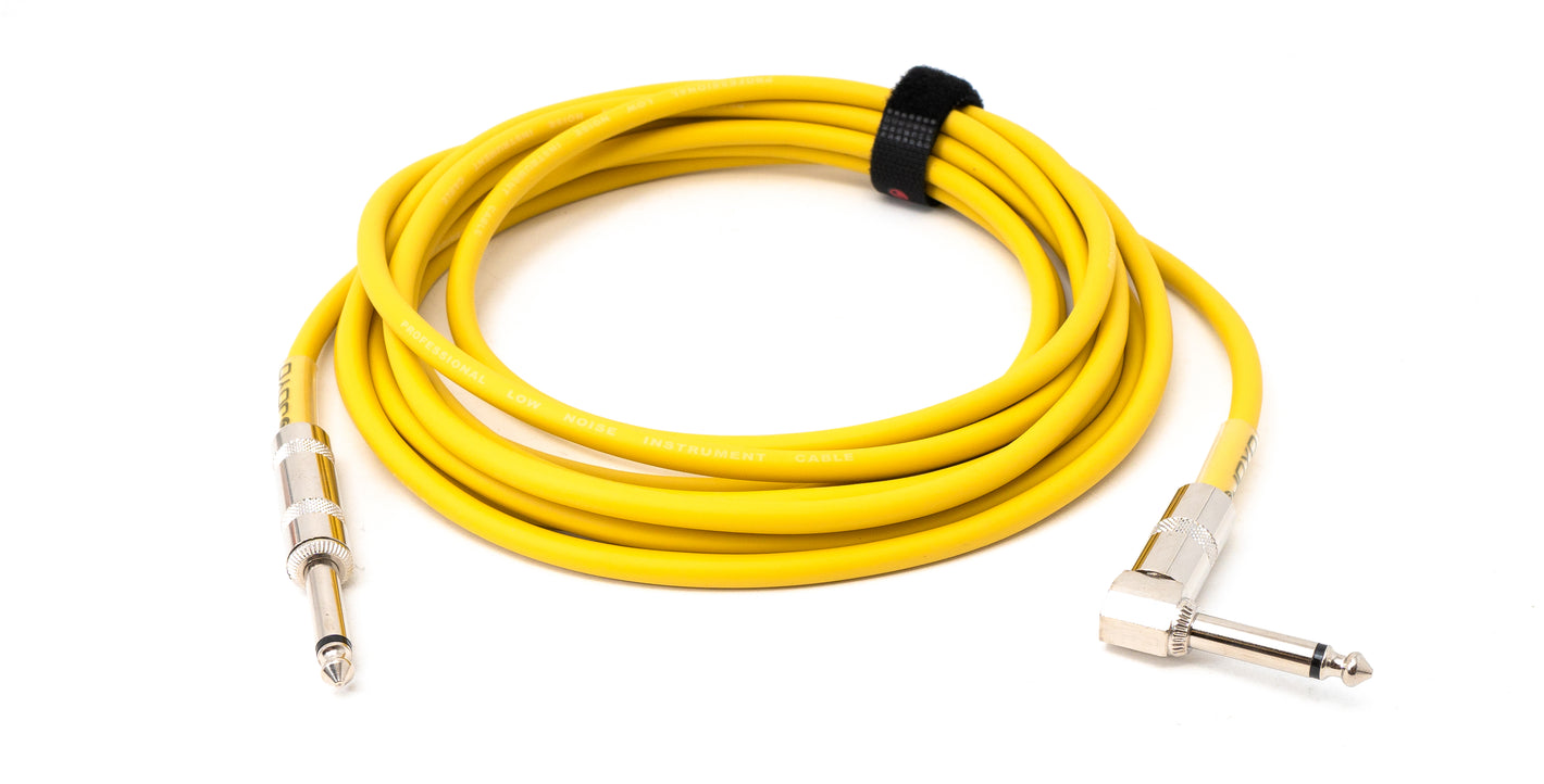 Câble audio 450 cm fiche jack 6,35 mm vers prise coudée adaptateur AUX jaune