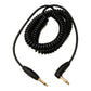 SYSTEM-S Audio Cable 3 m 6.35 mm Jack Plug to Plug Angle AUX Mute Switch Spiral Adapter Black