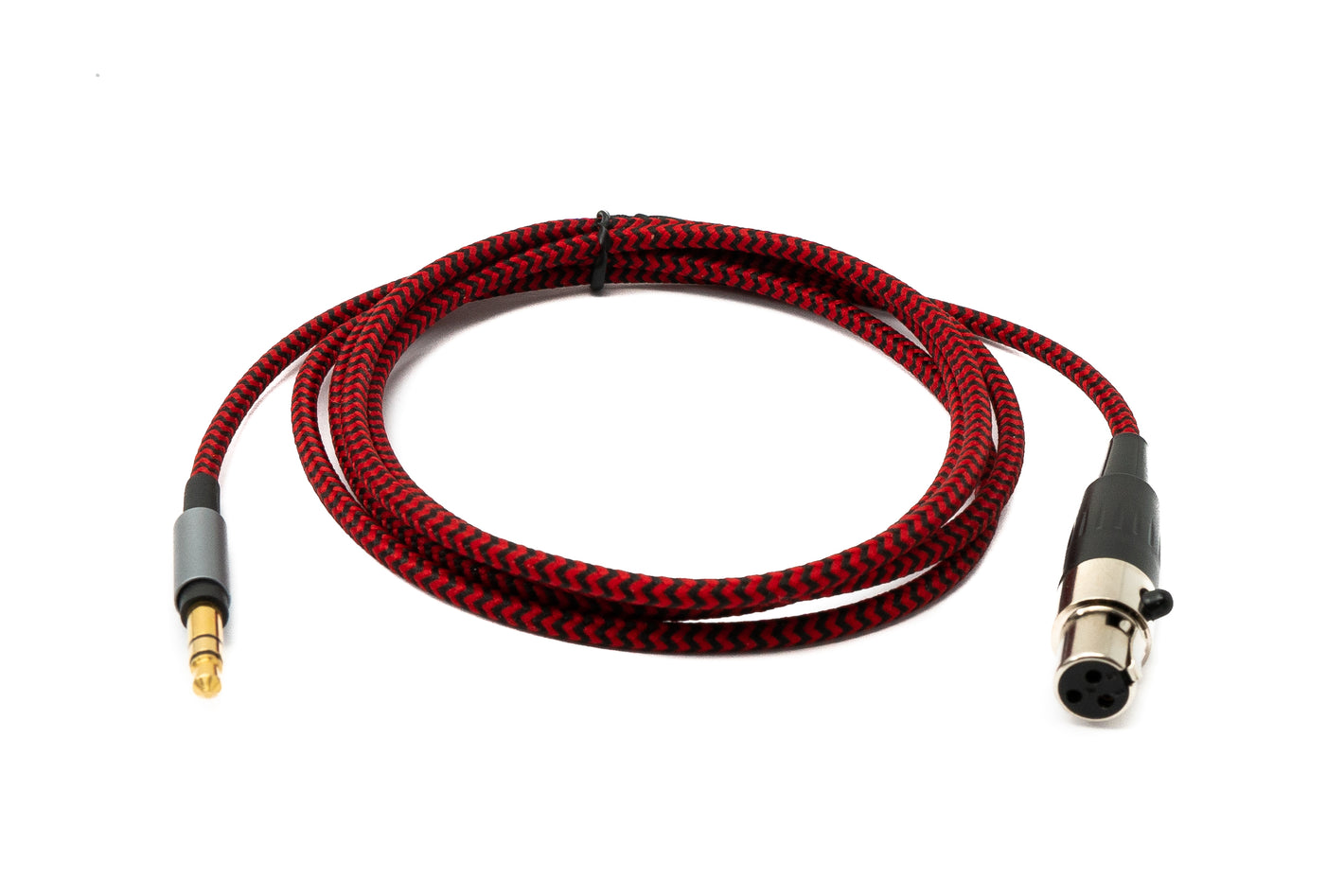 SYSTEM-S audio cable 120 cm 3.5 mm jack plug to mini XLR socket braided in red