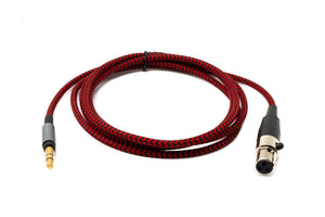 SYSTEM-S Audio Kabel 120 cm 3.5 mm Klinke Stecker zu Mini XLR Buchse geflochten in Rot