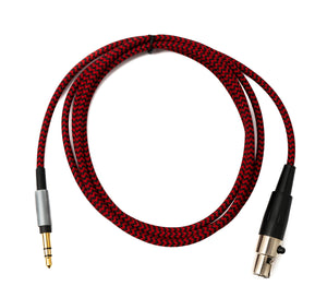 SYSTEM-S audio cable 120 cm 3.5 mm jack plug to mini XLR socket braided in red