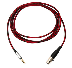 Cable de audio de 150 cm con conector jack de 3,5 mm a toma mini XLR trenzado en rojo